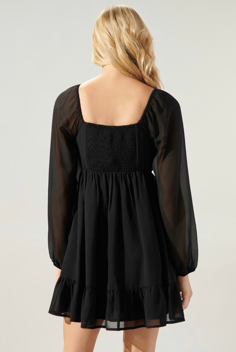 Black Babydoll Mini Dress XL