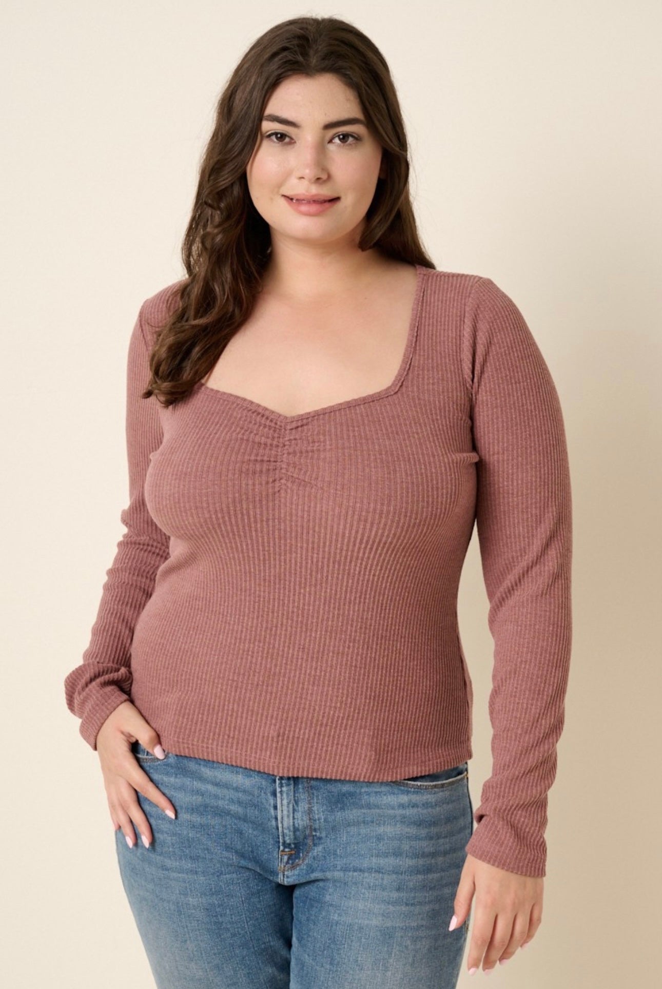 Plus Dusty Mauve Top