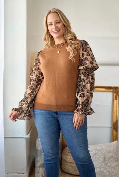 Plus Autumn Leaves Top