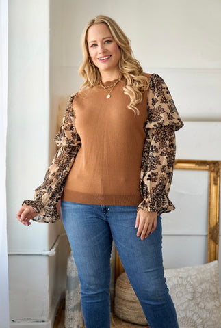 Plus Autumn Leaves Top