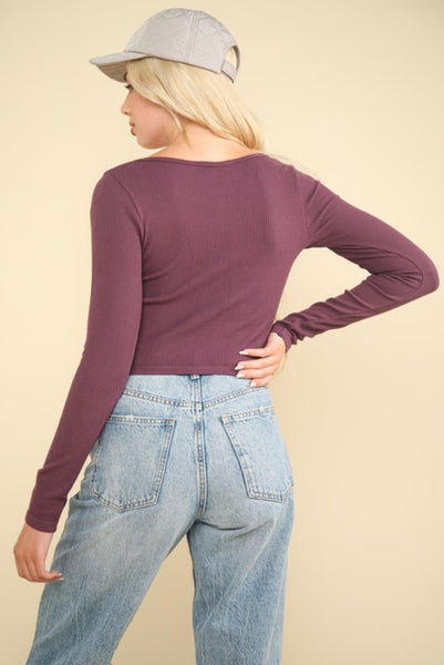 Plum Cropped Top