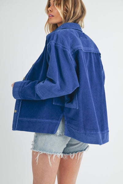 Cobalt Corduroy Shacket