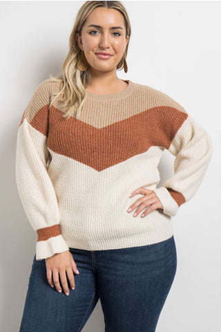 Plus Chevron Sweater