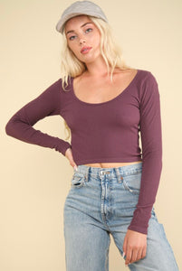 Plum Cropped Top