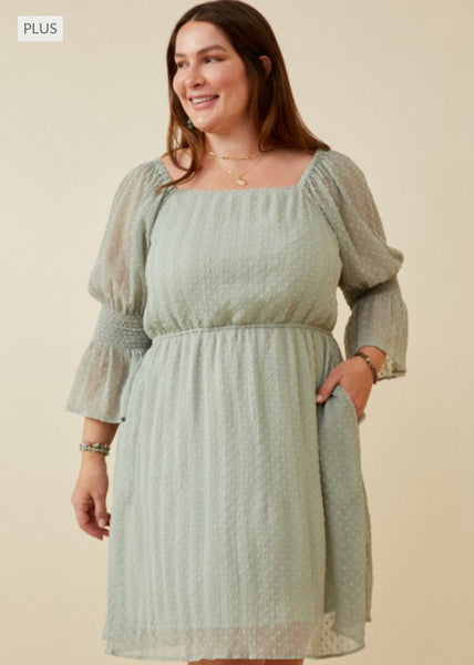 Plus Sage Dress