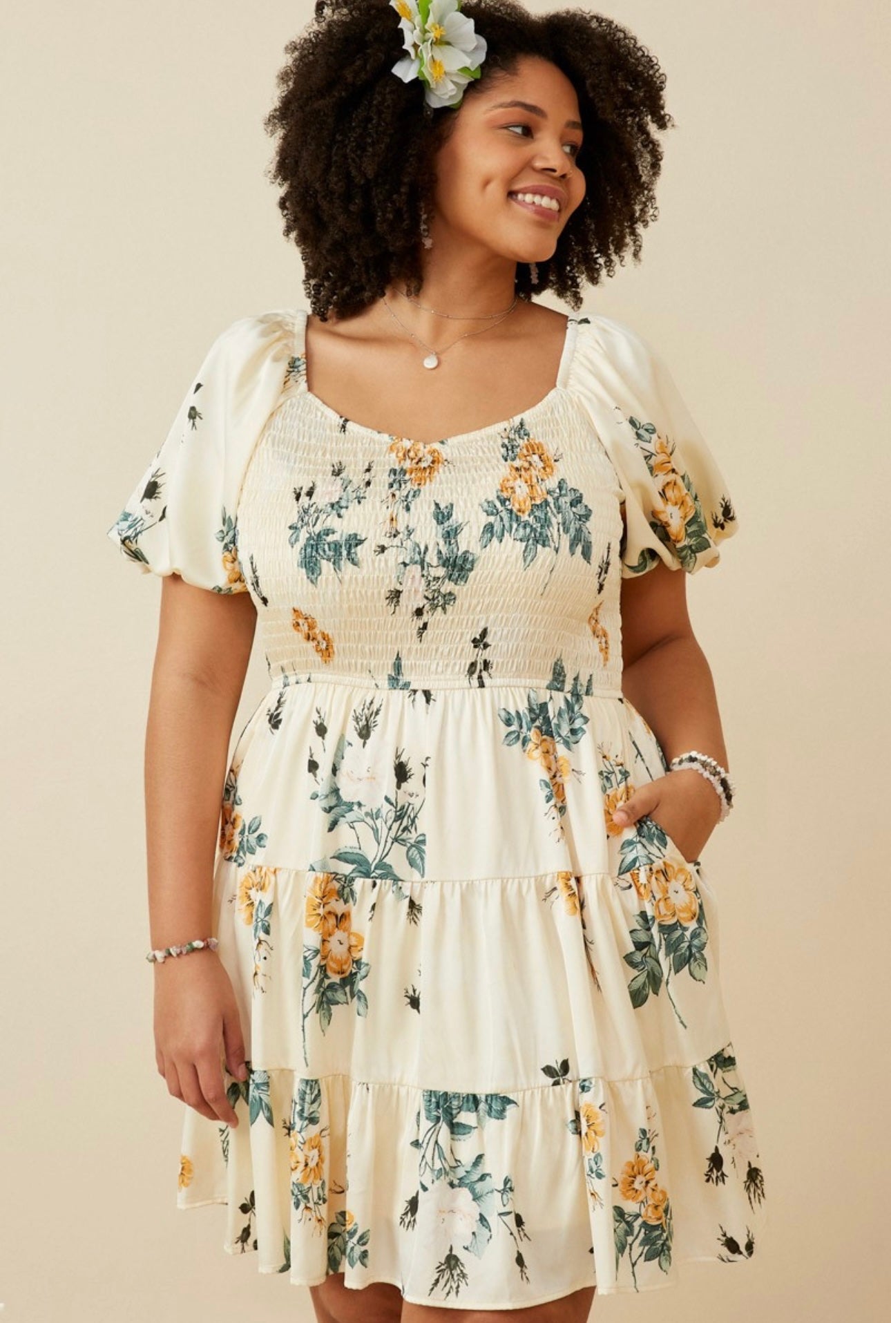 Plus Romantic Floral Dress