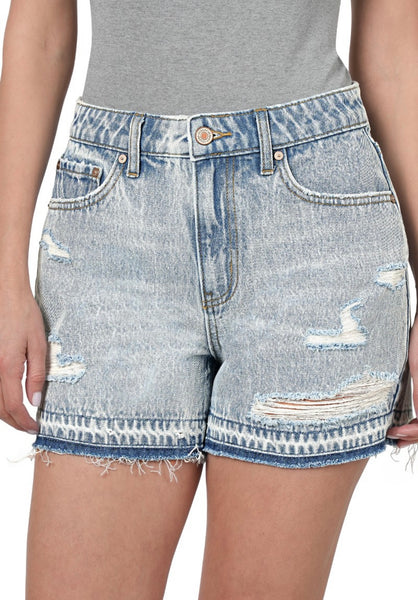 Distressed Raw Hem Shorts