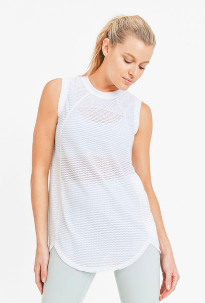 Trellis Mesh Muscle Top