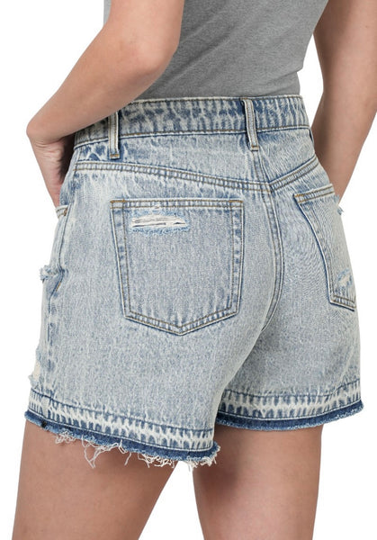 Distressed Raw Hem Shorts