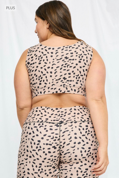 Plus Dalmatian Sports Bra
