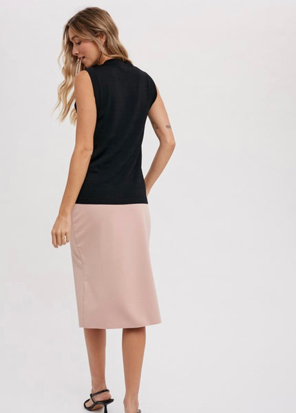 High Neck Sleeveless Knit Top