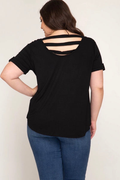 Plus Short Sleeve Knit Top