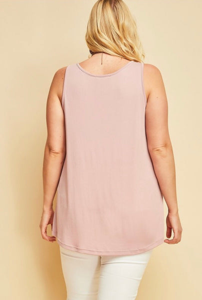 Plus Sleeveless Scoop Top