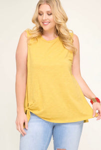 Plus Sleeveless Side Tie Top