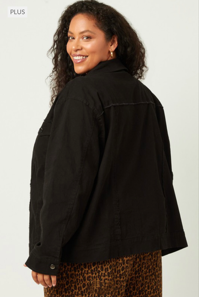 Plus Black Denim Jacket